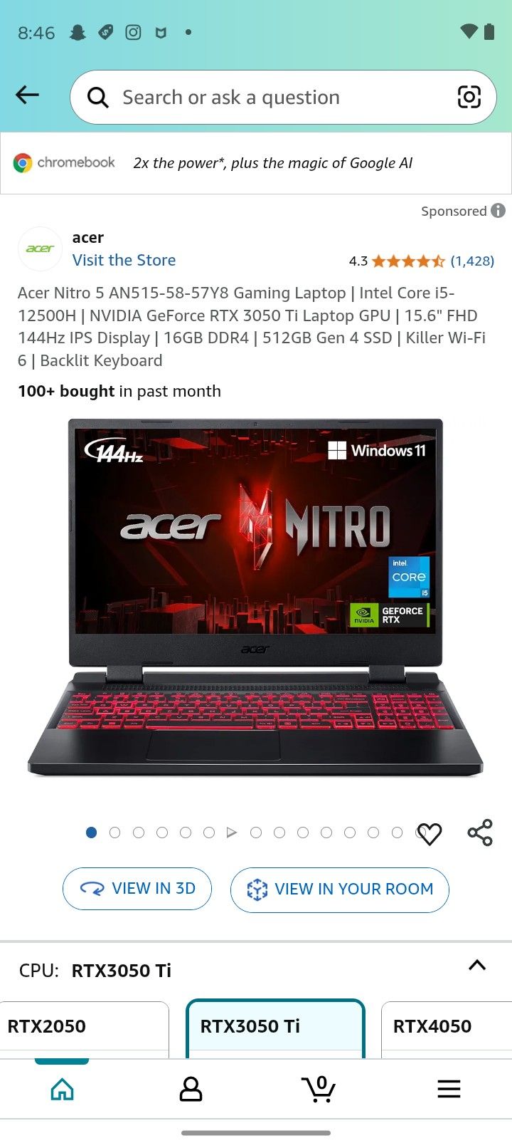 Acer Nitro 5 AN515-57 With Keyboard And Mouse 