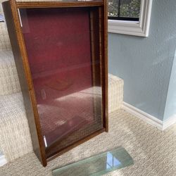 Chestnut Wall Glass Shelves (6) Cabinet