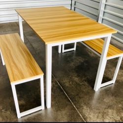 DELIVERY🚚😁Small Modern Three Piece Dinette Set, Dining Table And Bench Seat Chairs! 