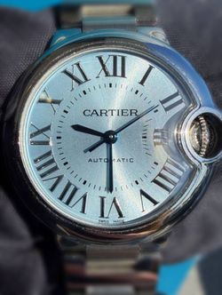 Cartier Ballon Bleu 33mm 4373 WSBB0062 Blue Roman dial Box and Appraisal Papers