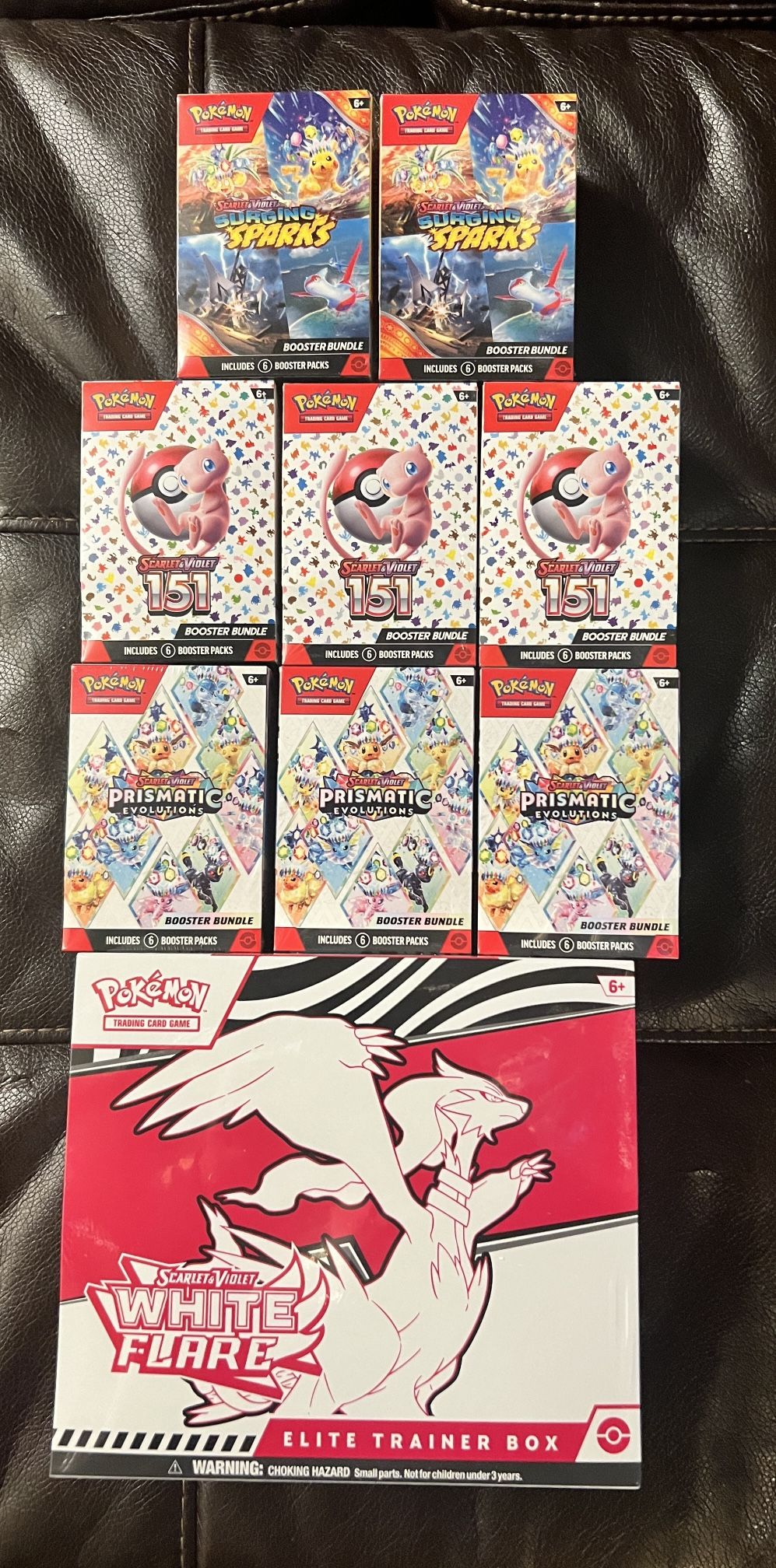 Pokemon - 151, Prismatic, White Flare, Surging Sparks