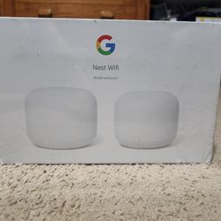 Google Nest Wifi AC2200 Mesh System Router and Point with Google Assistant (2-Pack) - Snow