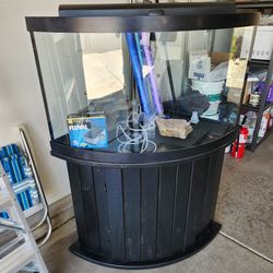 54 gallon 1/4 round aquarium with stand