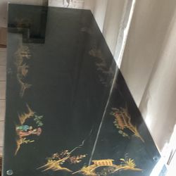 Oriental Black Coffee Table With Glass Top Asking $400. Obo Today 
