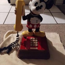 Mickey Mouse  Phone Vintage 1976  Landline Push Button Walt Disney low price rare