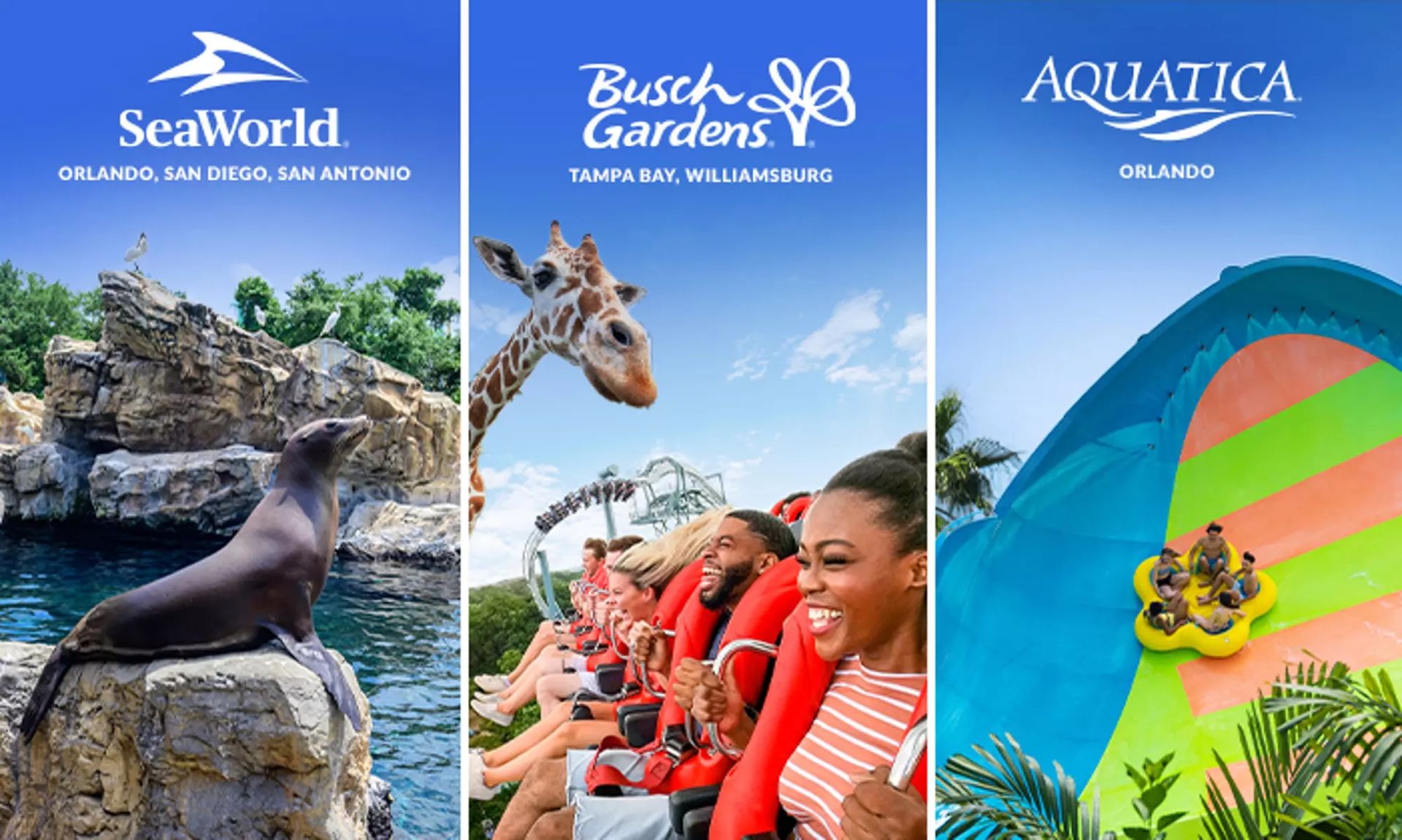 Seaworld, Busch Gardens And Aquatica Tickets 