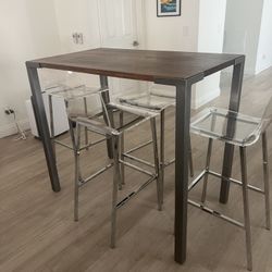 Cb2 Bar Table And Stools 