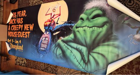 Haunted Mansion Holiday Nightmare Before Xmas Disneyland Vinyl Banner 2003 Disney Auctions Promo