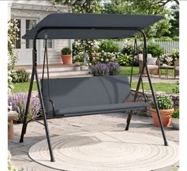 Outdoor patio swing with shade