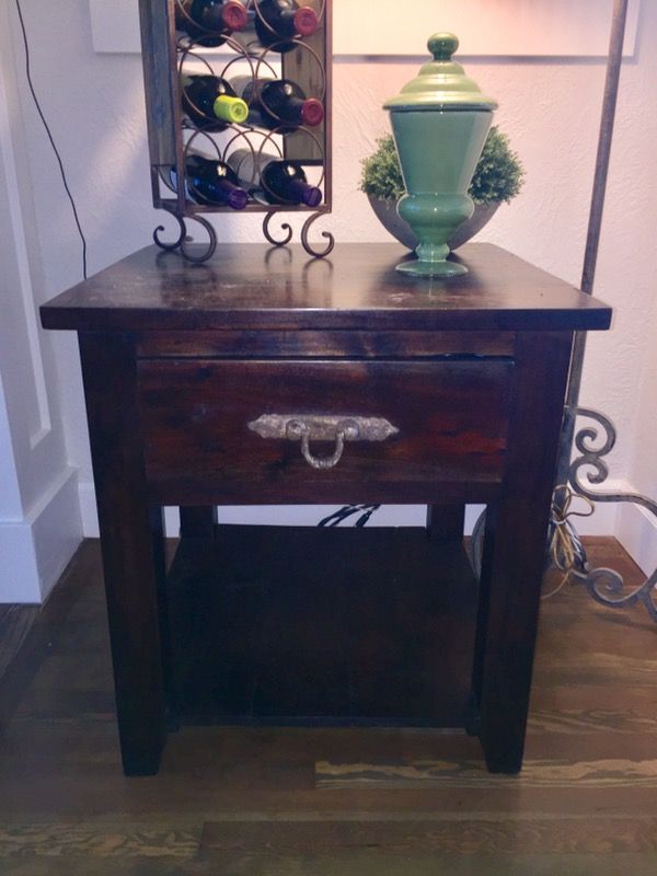 Rustic wood end tables