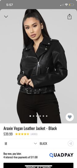 Araxie Vegan Leather Jacket - Black