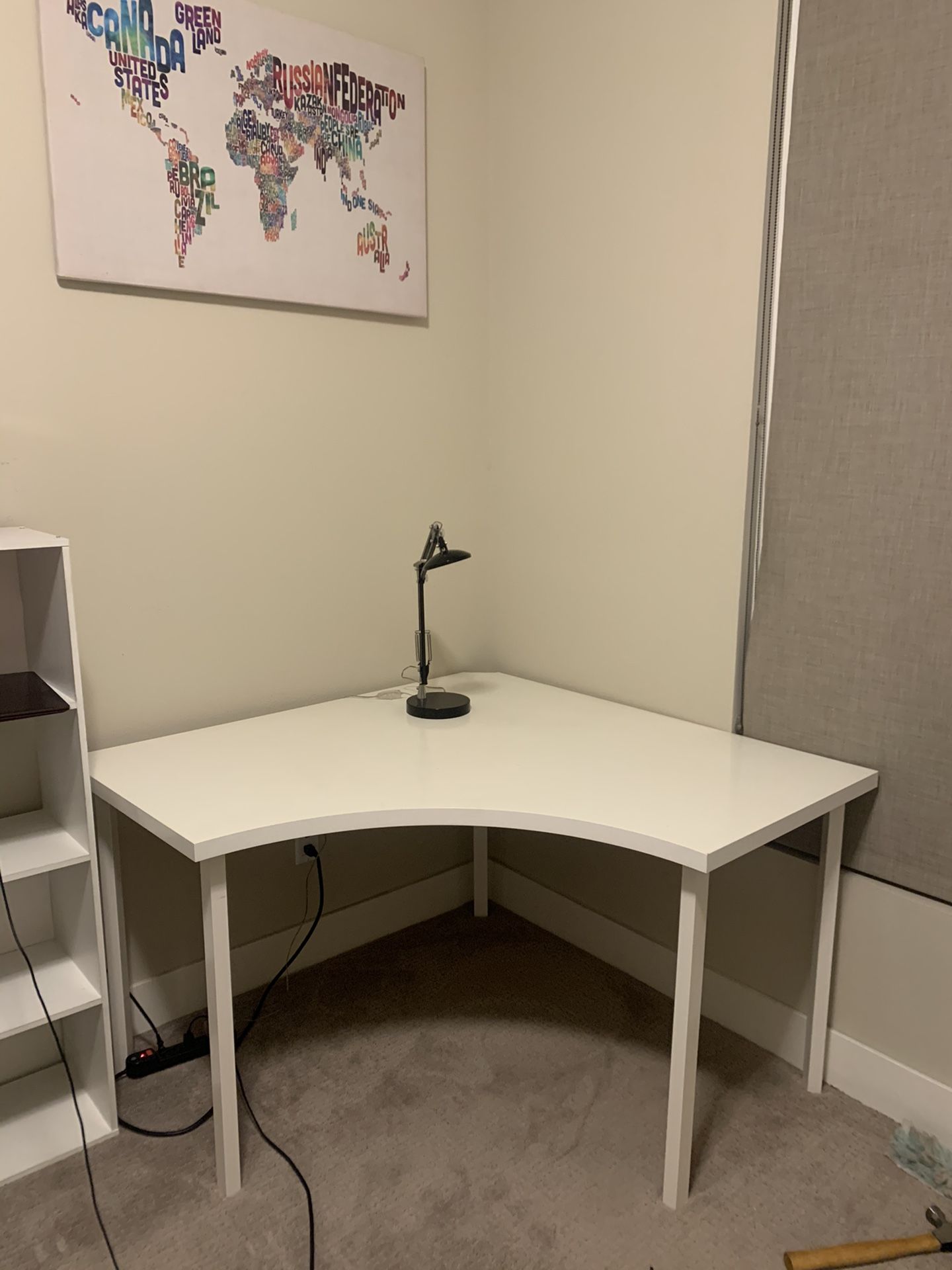 Ikea Corner office Table Desk Brown White