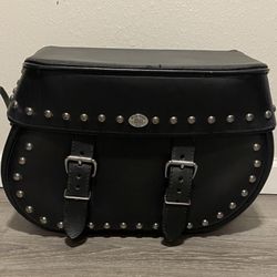 Motorcycle Boss Bags Studded | Molded Leather Saddle Bag | 38