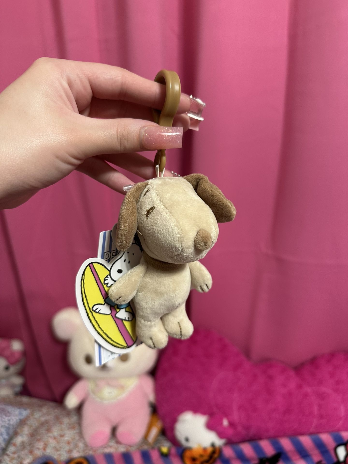 Tan Snoopy Plushie Keychain