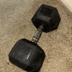 40 Lb Rubber Hex Dumbbells