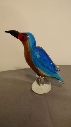Murano Glass Kingfisher Figurine