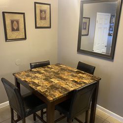 Square Counter Dining Room Table Set 5ct