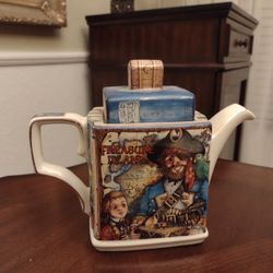 James Sadler & Sons Teapot, Classic Stories Treasure Island Made In England.  Teapot Measures 7 Inches Tall And 8 Inches Wide 