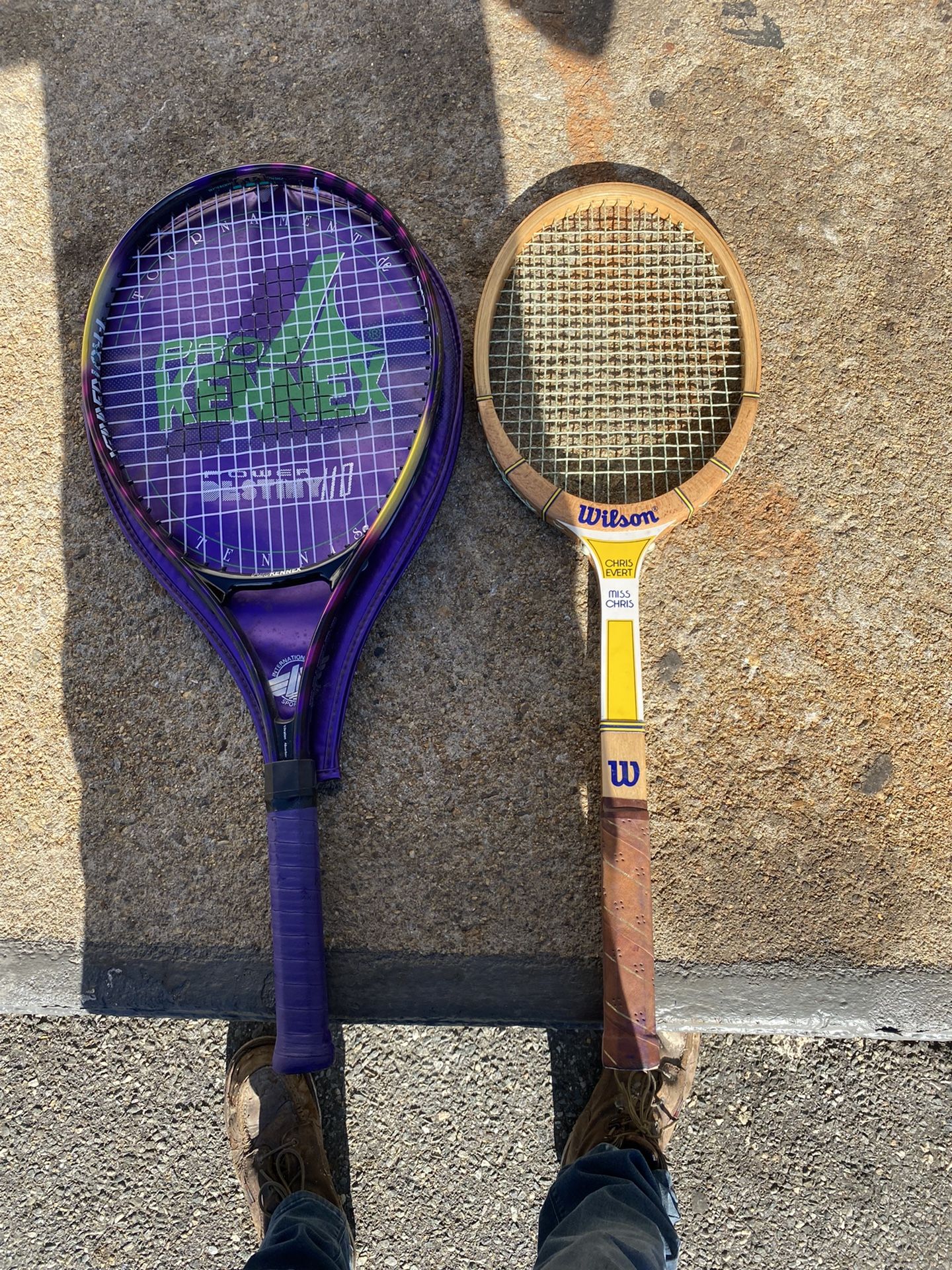 Tennis Rackets Old School And New School 