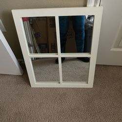 White Window Pane Mirror