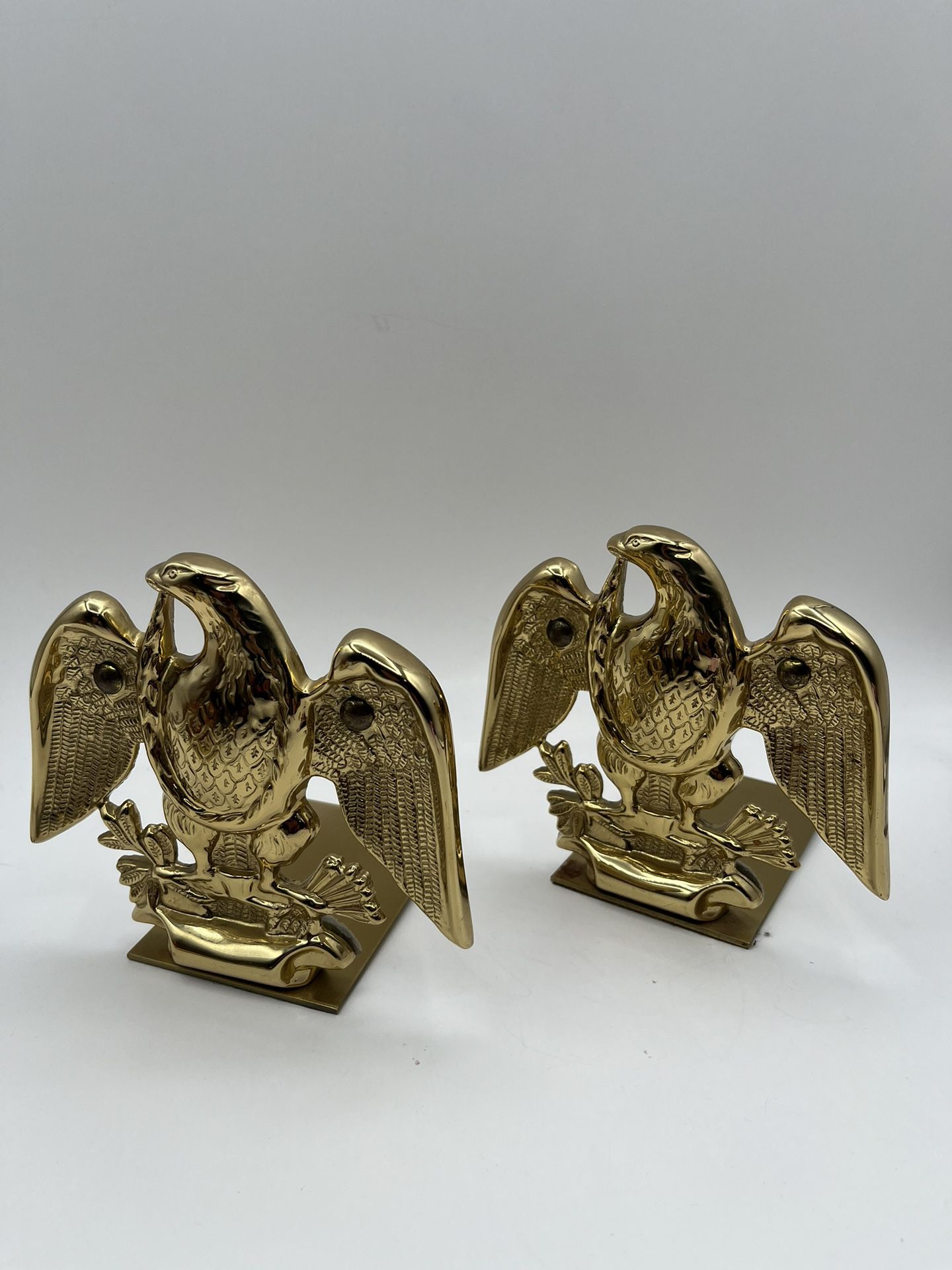 Vintage Baldwin Forget In America Brass Eagle Bookends. Set Of 2 Pieces 