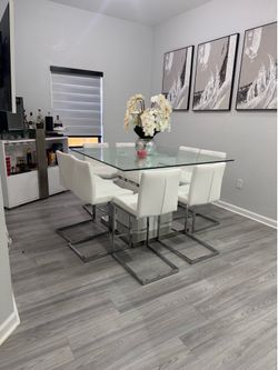 Modern dining table set counter height 400