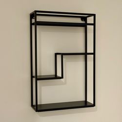 Black Metal Geometric Wall Shelf