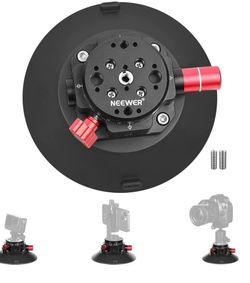 NEEWER Ventosa de vacío con bomba de aire de 6 pulgadas, soporte de coche giratorio de 360° para cámara de acción Smartphone en Windows Glass con rosc