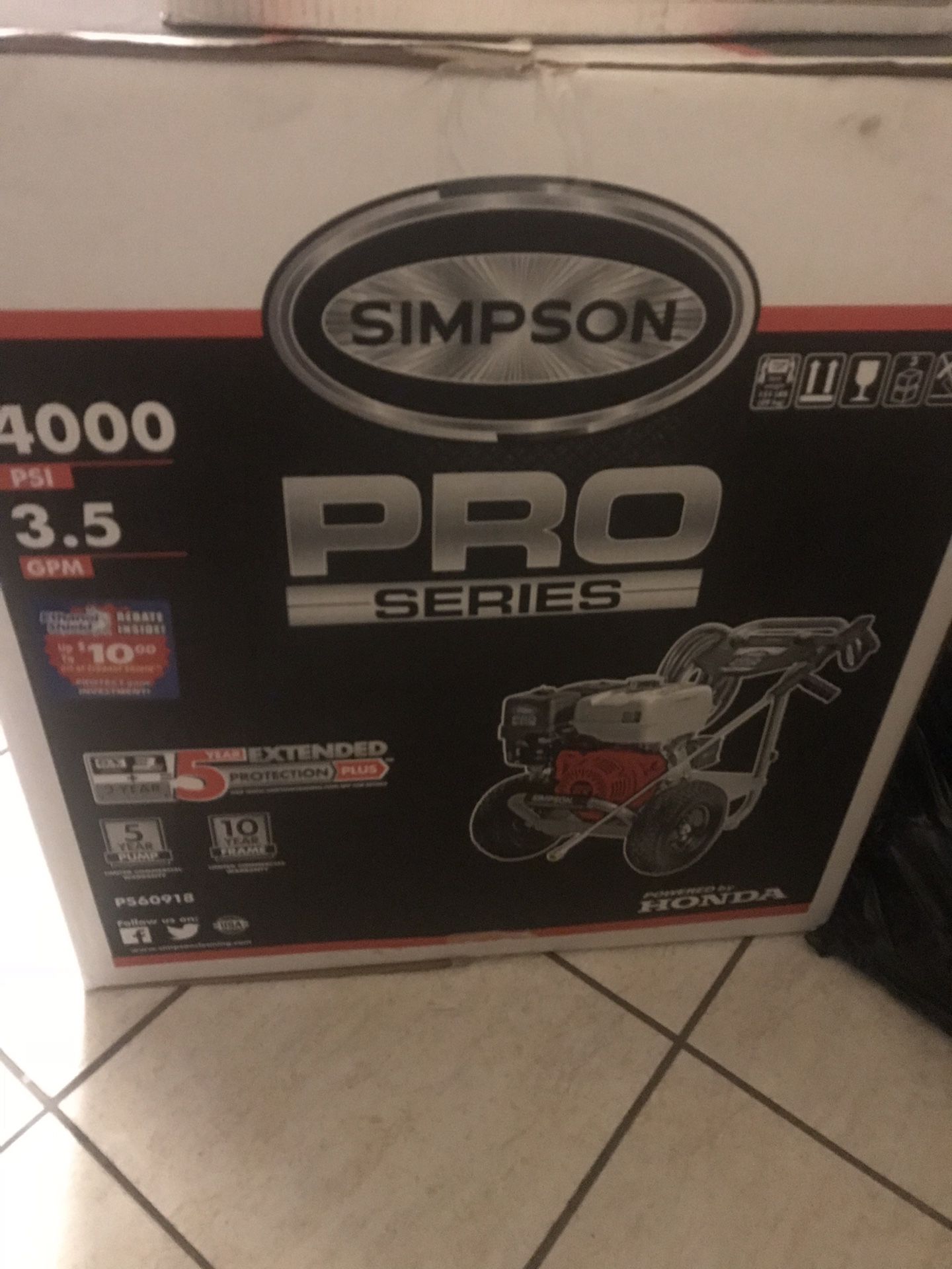 Simpson pro series pressure washer 4000psi