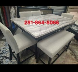 NEED GONE TODAY! NEW GREY 6PC DINING TABLE SET