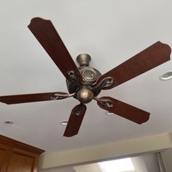 Wood and iron ceiling fan