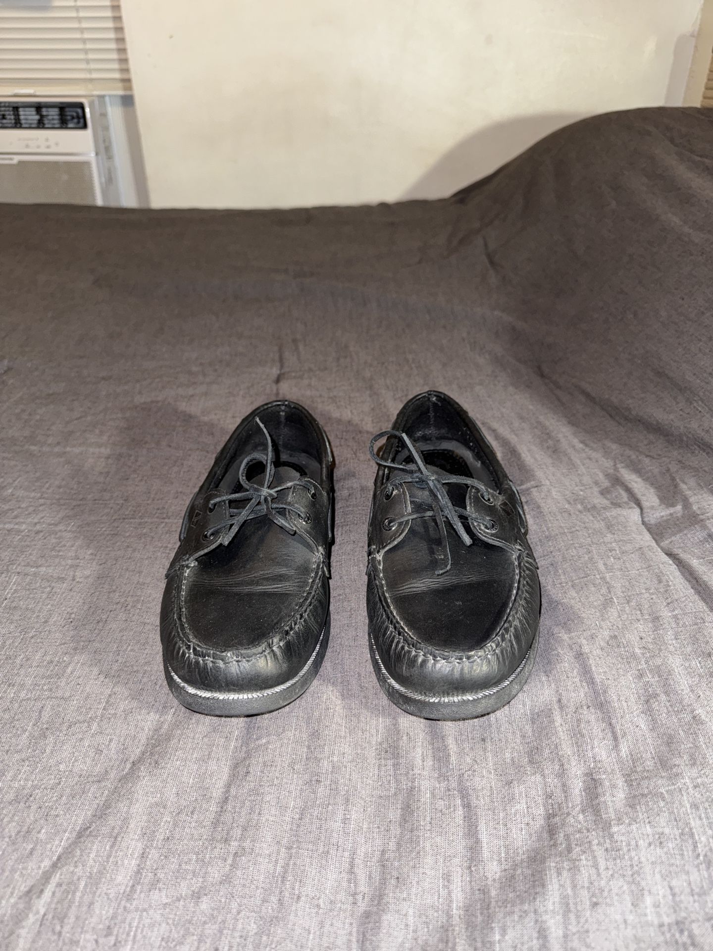 10.5 Sperry Men's Black Leather Boat Shoes
