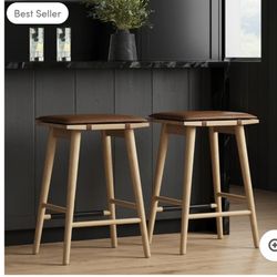 Nathan James Wood Cushioned Counter Height Bar Stool ONLY ONE AVAILABLE