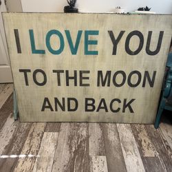 I love you to the moon and back big wall art