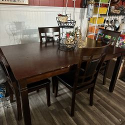 5 Piece Brown Dining Set