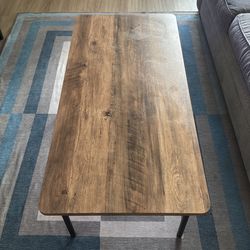 Modern Wood Coffee Table – Metal Frame – $20