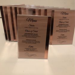 12 Wedding Menu Photo Holders 