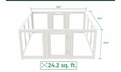 Pet Playpen white acrylic transparent