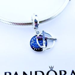 Genuine PANDORA Star Wars Lightsaber Double Dangle Charm W/Pouch