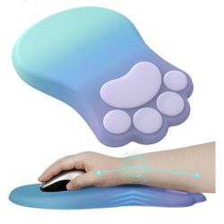 Ergonomic Mouse Pad with Wrist Rest,Cute Cat Paw Mousepad Wrist Support,Comfortable Massage Design Computer Pain Relief Mouse Pad with Non-Slip PU B