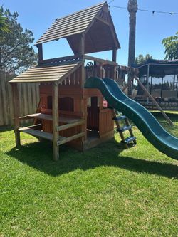 Solid wood playset - $100