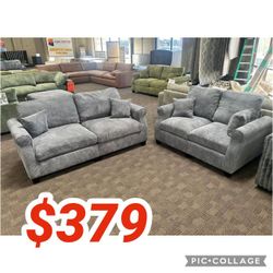Corduroy Living Room 2 Piece Sofa And Loveseat Set 