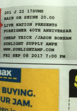 Foreigner/Cheap Trick concert tickets Sept 8th