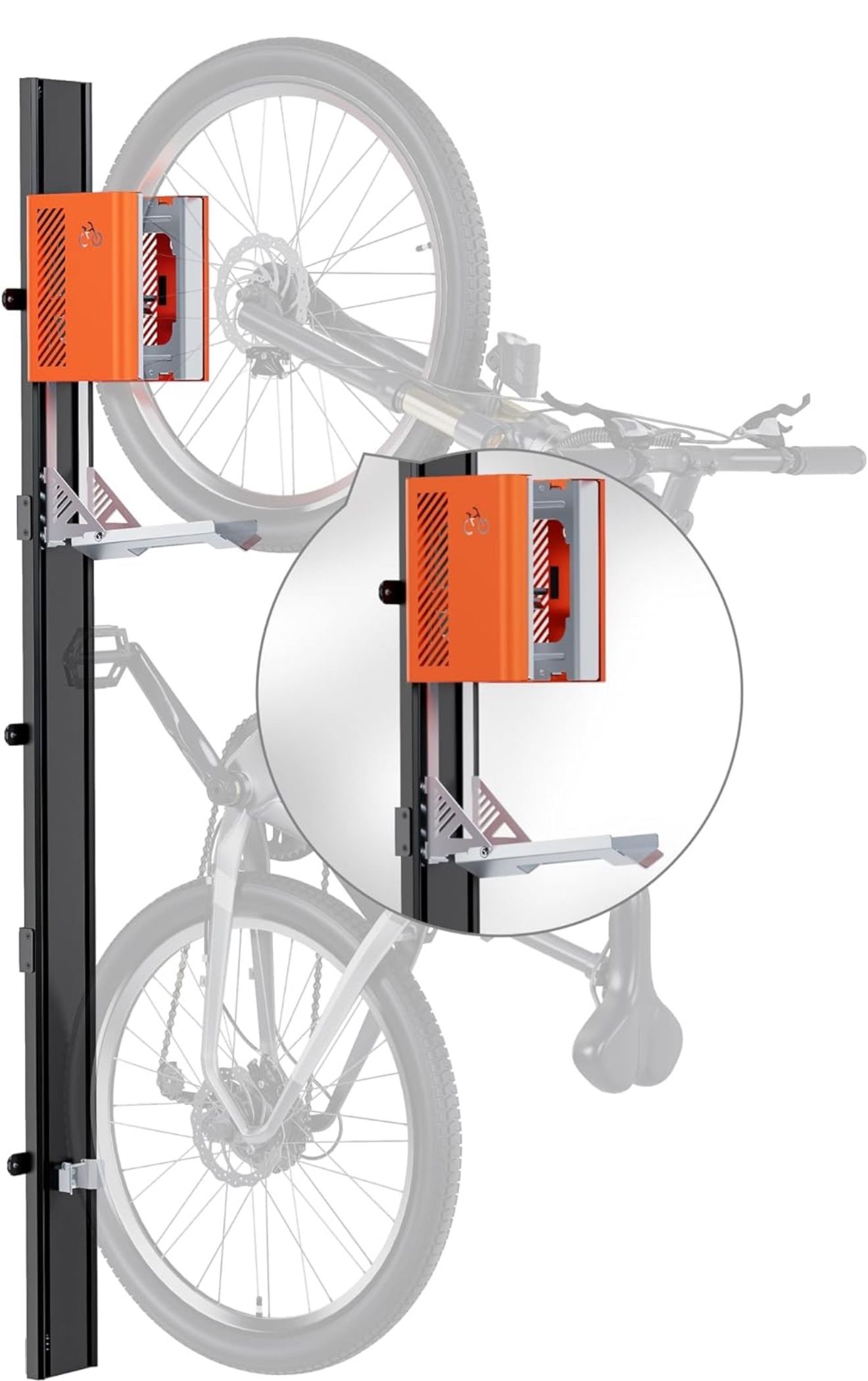 Automatic Lift Electric Bike Rack – Fits 24-29" Tires, Heavy-Duty Vertical Wall Rack for Bicycles (Up to 71 lbs) - Effortless Lifting, Easy Install -