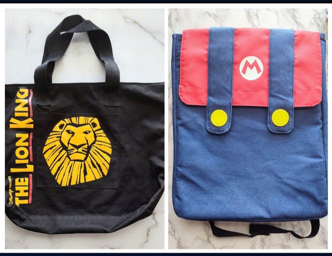 Super Mario Bros Nintendo Backpack NEW And Lion King The Musical Tote Bag