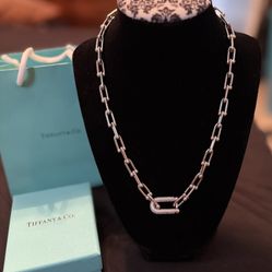 Sterling Silver Hardware Link Necklace 