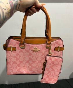 Coach pink purse with coin purse