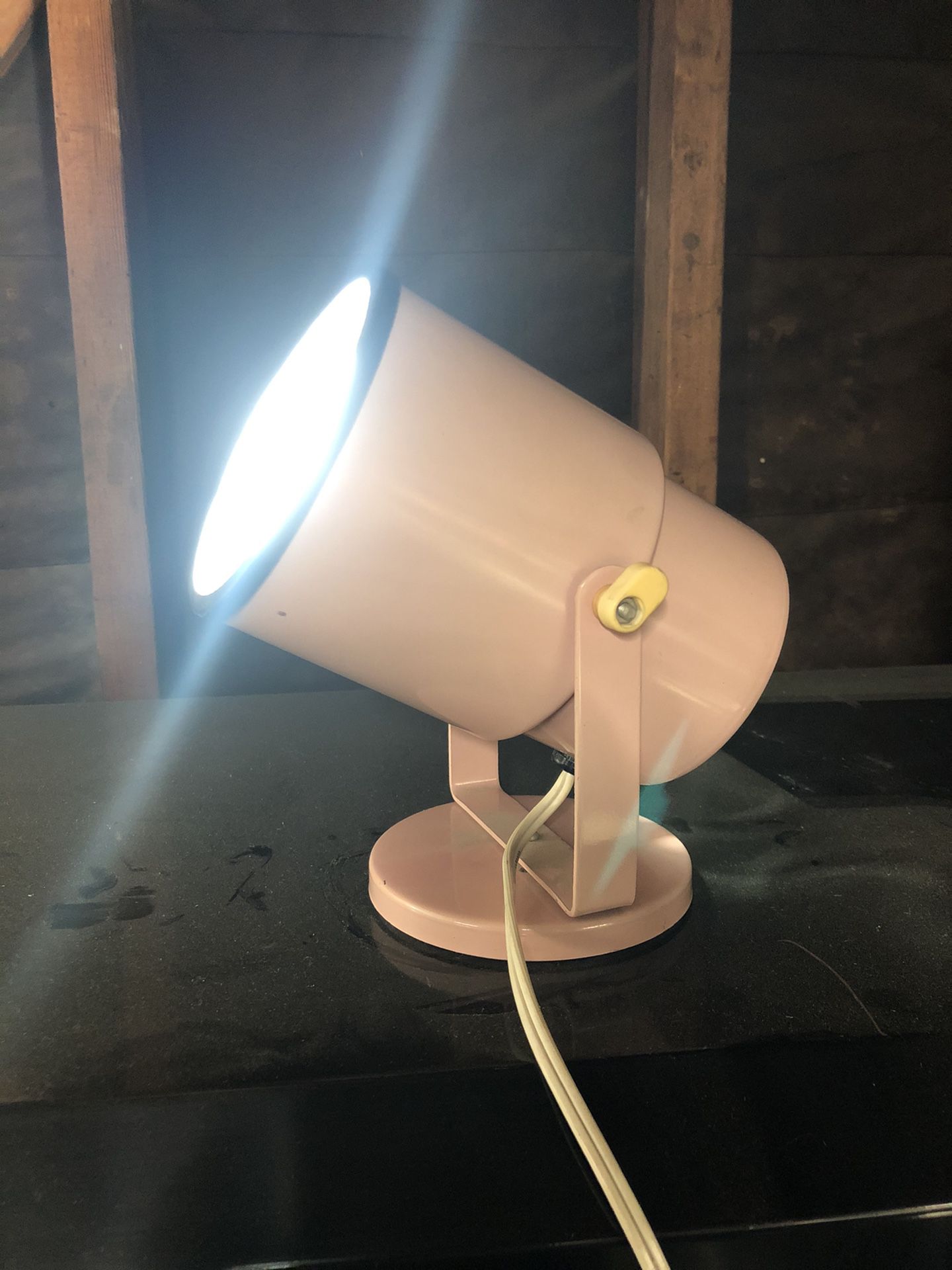 Vintage Pink Underwriters Lab Lamp Spotlight