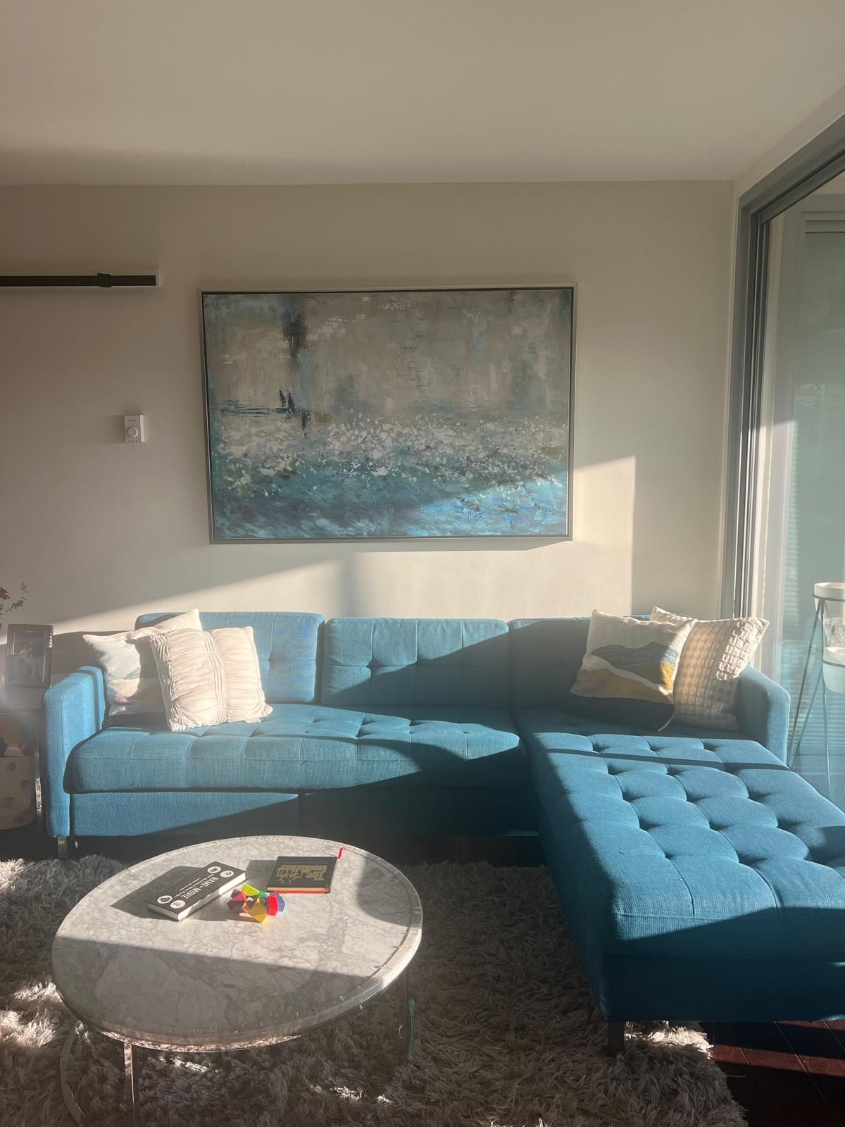 CB2 Ditto II Sectional Sofa color Teal