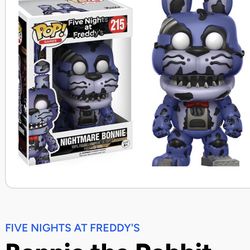 Funko Pop Vinyl Figure. FNAF Bonnie The Rabbit Nightmare Edition.